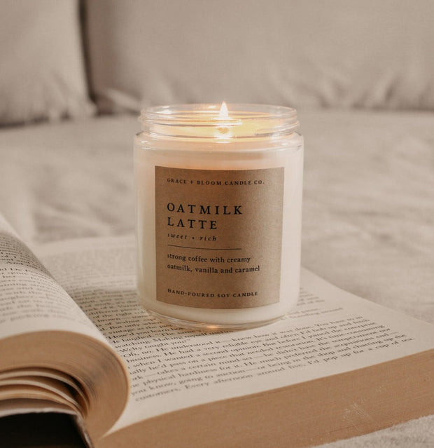 Perfect for book lovers, our Grace + Bloom literary candles are hand-crafted in our sunny shop from natural soy wax with cotton wicks for a clean burn experience, while their modern and minimalist design adds a special touch to any home. With warm, book-inspired scents and a cozy glow, you can create the perfect ambiance for unwinding and curling up with a good book! They also make a thoughtful and sophisticated gift idea for your favorite bookworm.  Light it up for a cozy evening of reading!