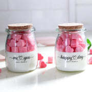 Show some love to someone special with a pretty conversation heart candle from Grace and Bloom! These cork-topped candles make great gifts - for your Valentine, for your best girl friends, your bridesmaids, your mom, YOURSELF!