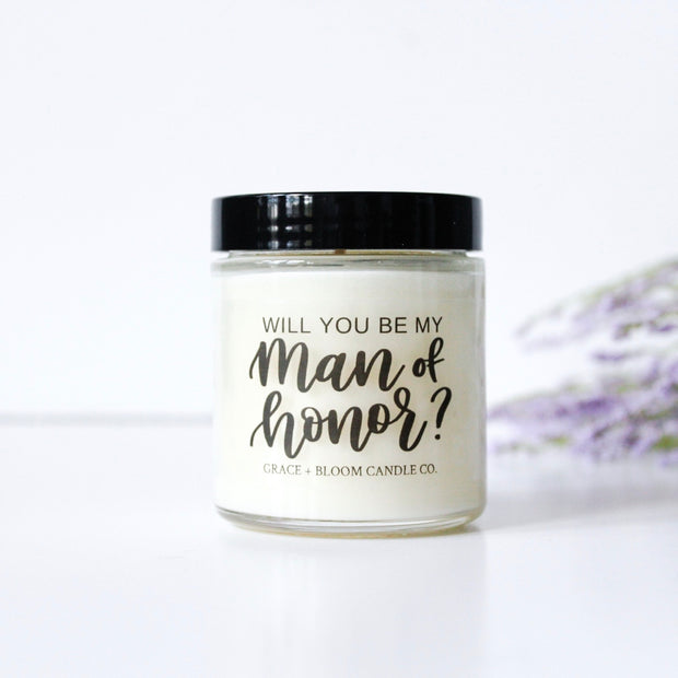 Man of Honor Proposal Candle - Grace + Bloom Co