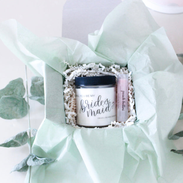 Sage Green Bridesmaid Proposal Gift Box - Grace + Bloom Co