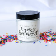 Happy Birthday | Small Soy Candle | Party Favors - Grace + Bloom Co