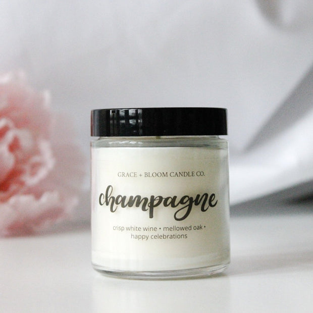 Champagne | Small Soy Candle | Wedding Favors - Grace + Bloom Co