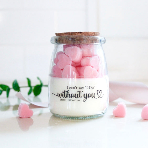 Personalized Custom Hearts Candle | Boyfriend/Girlfriend Gift | Bridesmaid Proposal - Grace + Bloom Co