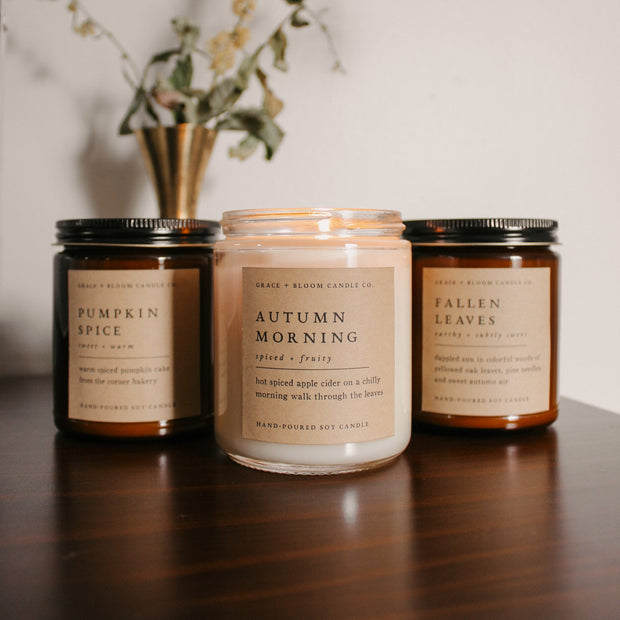 Autumn Morning | Fall Book Lover Candle, Dark Academia Gift, Literary Candle, Bookish Aesthetic Gift, Book Inspired Soy Candle